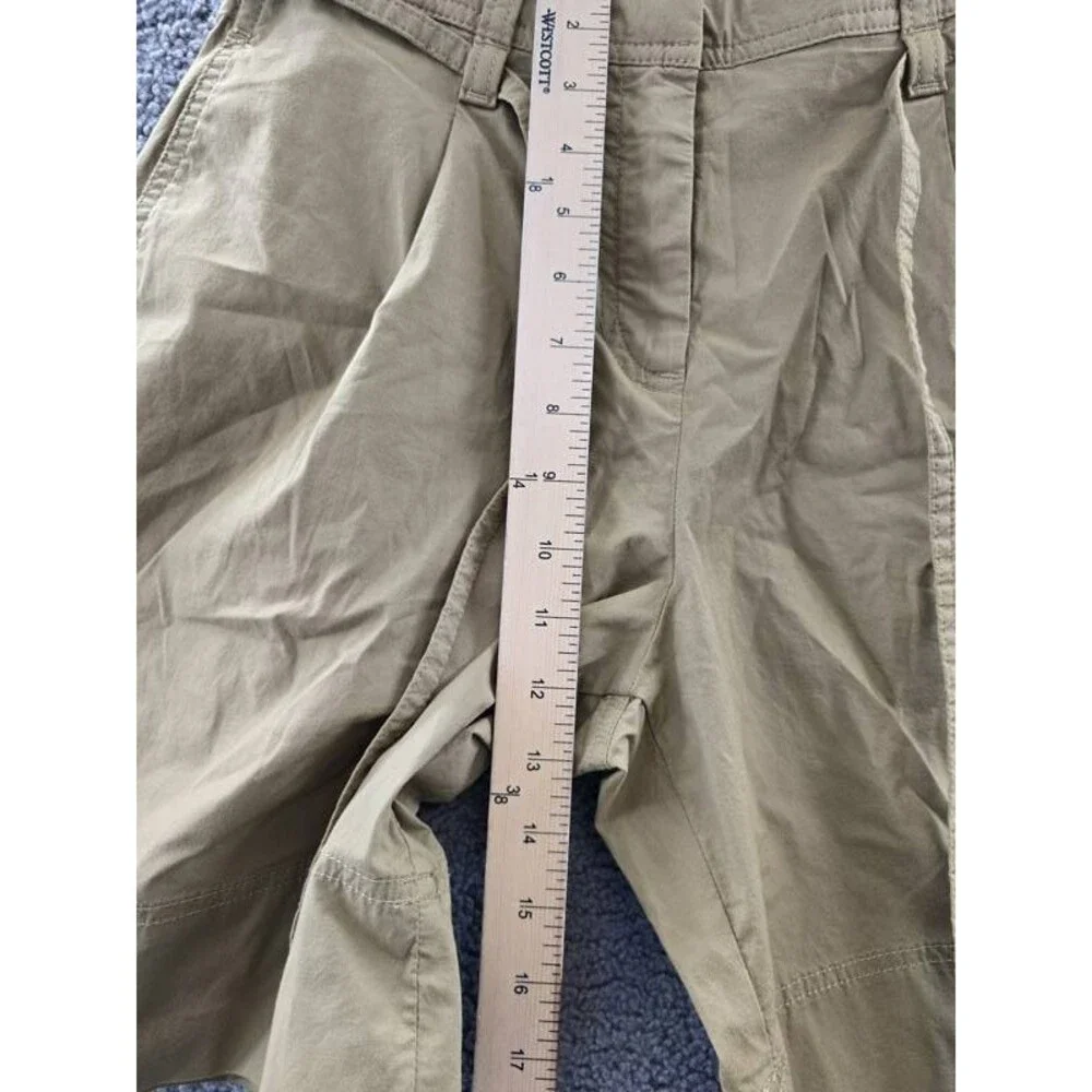 BOSS Orange High-Rise Baggy-Fit Shorts Women's 2 Beige Pleated Zip Hook & Bar